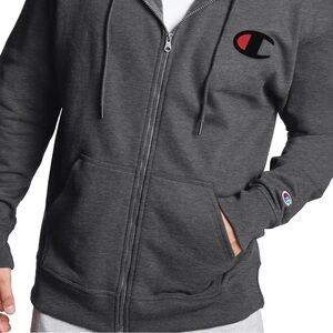 Champion Authentic Activewear Full Zip Gray Hoodie